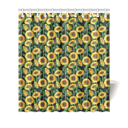 Sunflower Realistic Print Pattern Shower Curtain