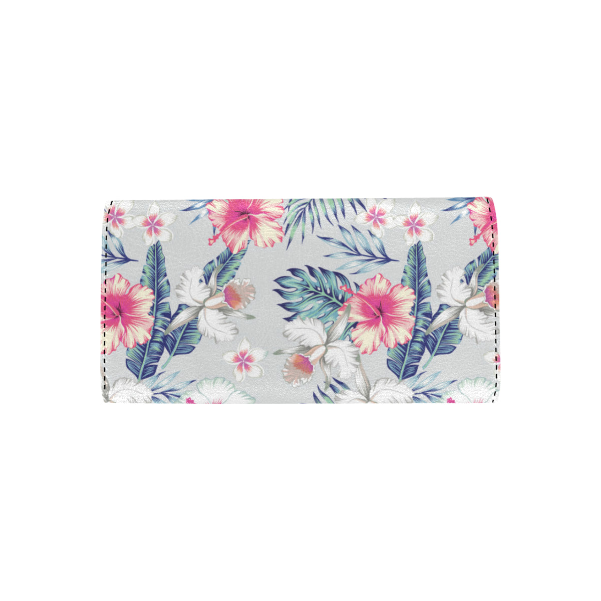 Hibiscus Print Women's Trifold Wallet