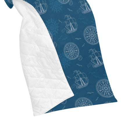 Nautical Pattern Print Design A04 Premium Quilt