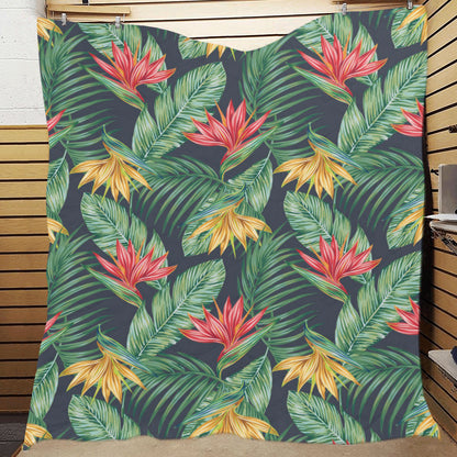 Bird Of Paradise Pattern Print Design BOP09 Premium Quilt