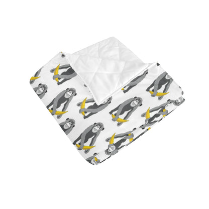 Chimpanzee Pattern Print Design 05 Premium Quilt
