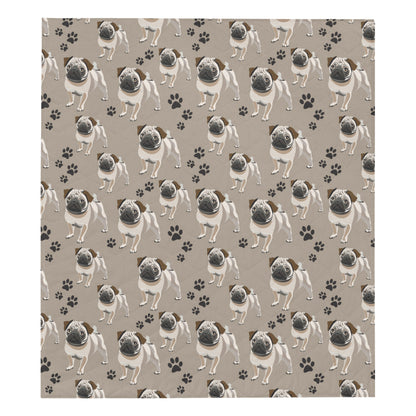 Pug Pattern Print Design A04 Premium Quilt