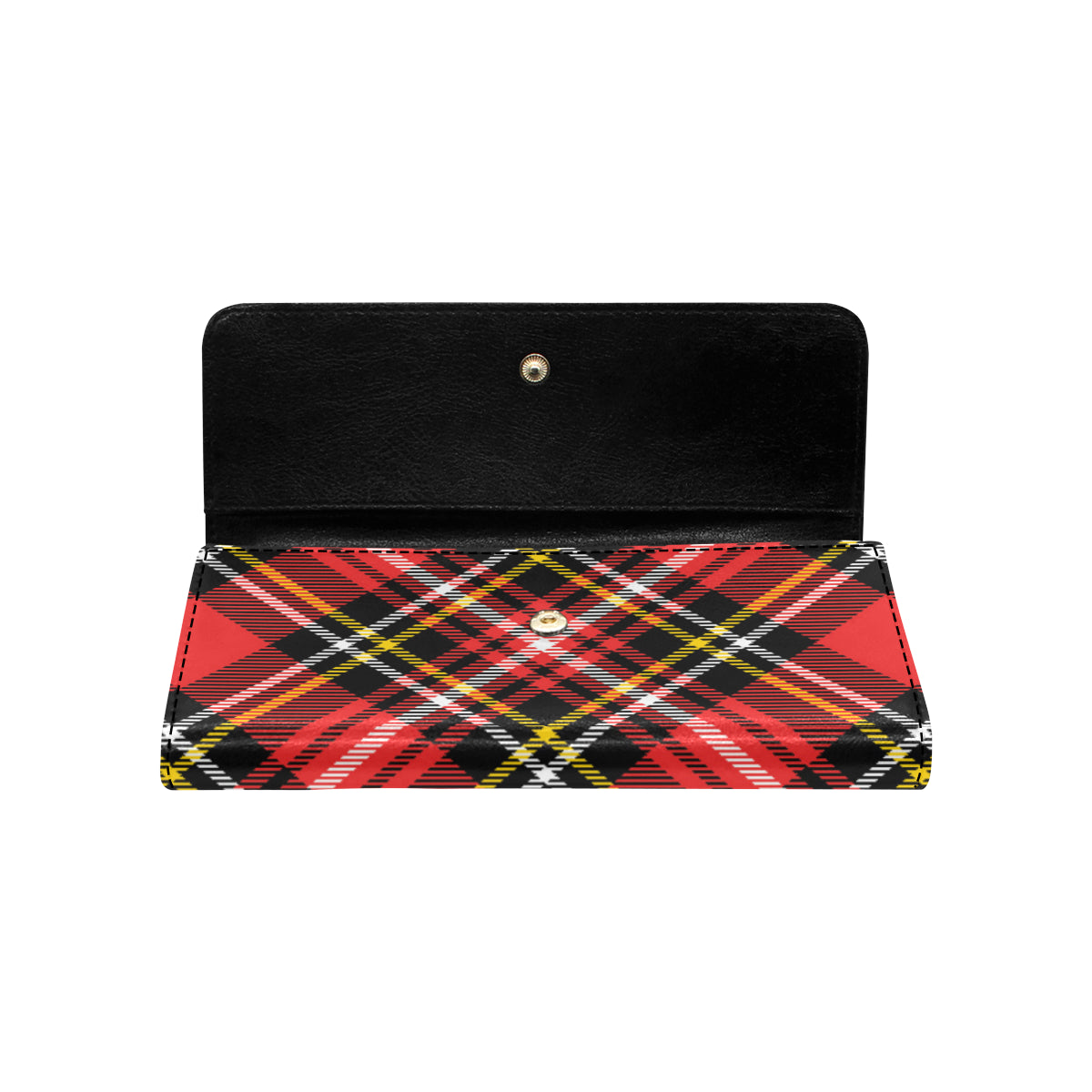Plaid Red Pattern Print Design A03 Women's Trifold Wallet