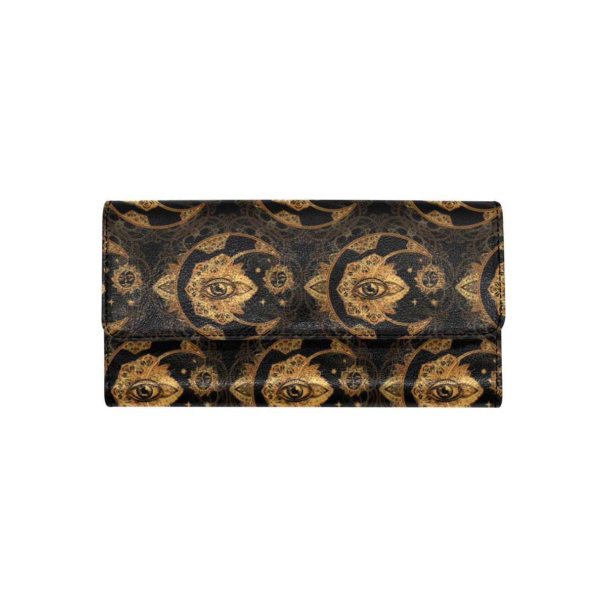 Sun Moon mandala Third eye Women's Trifold Wallet