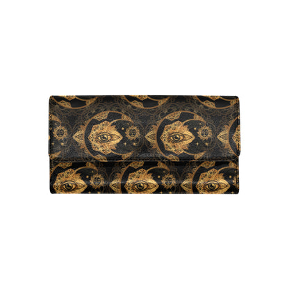 Sun Moon mandala Third eye Women's Trifold Wallet
