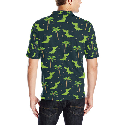Alligator Pattern Print Design 02 Men Polo Shirt