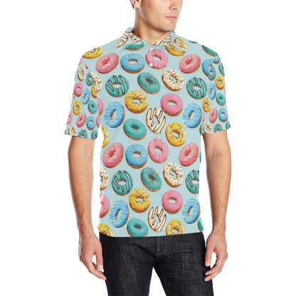 Donut Pattern Print Design DN05 Men Polo Shirt
