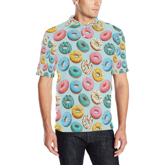 Donut Pattern Print Design DN05 Men Polo Shirt