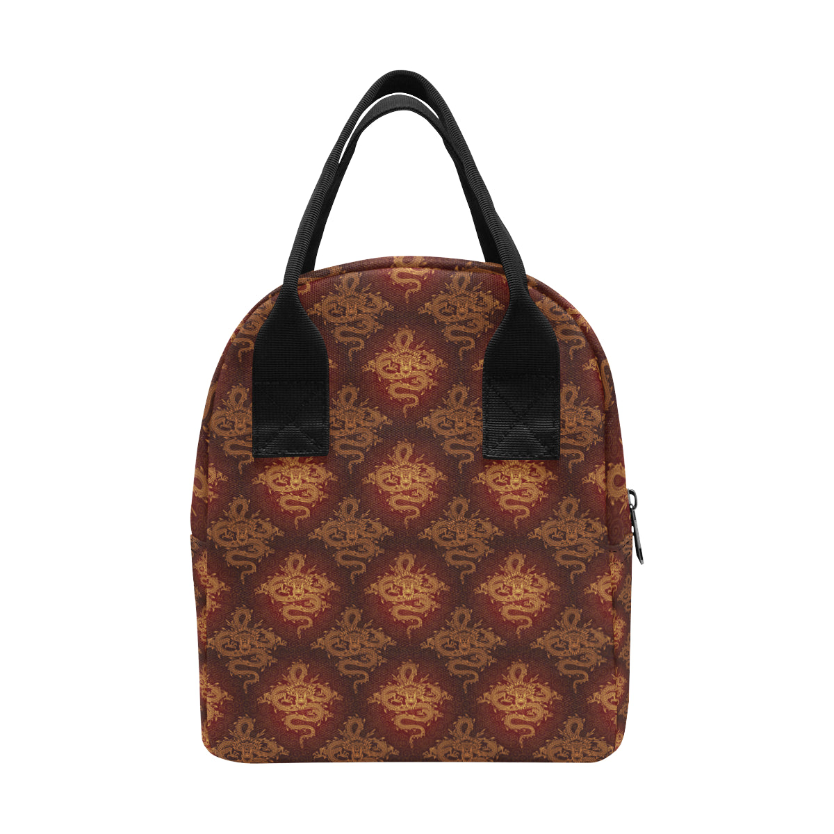 Chinese Dragons Gold Design Insulated Lunch Bag
