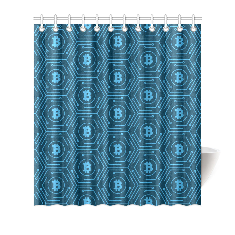 Cryptocurrency Pattern Print Design 04 Shower Curtain
