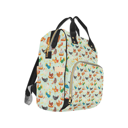 Chicken Pattern Print Design 07 Diaper Bag Backpack