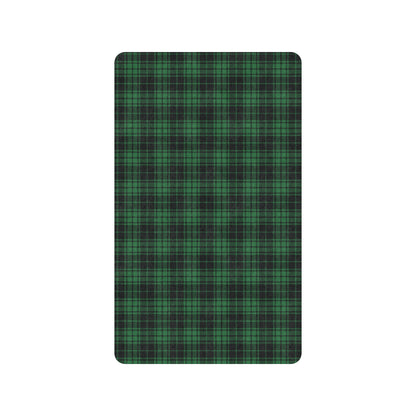 Green Tartan Plaid Pattern Rubber Doormat