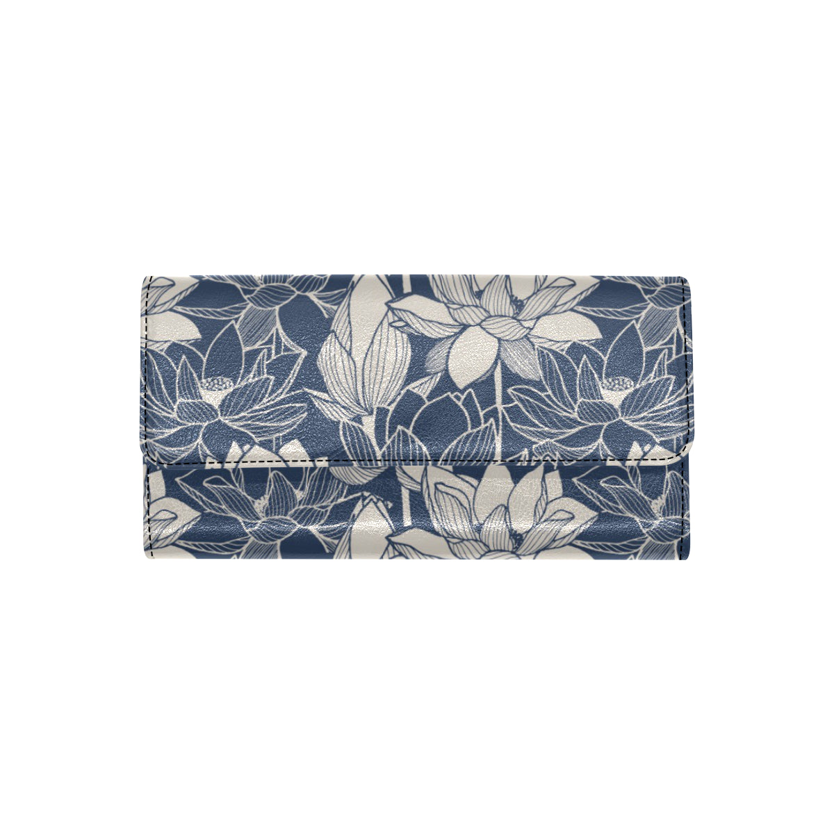 Water Lily Pattern Print Design WL04 Women's Trifold Wallet