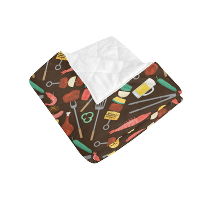 Barbecue Pattern Print Design 05 Premium Quilt