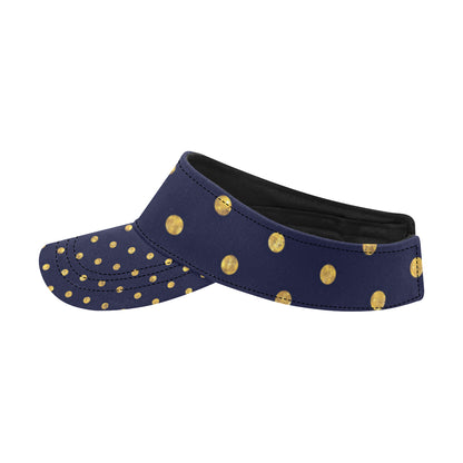 Polka Dot Gold Blue Pattern Print Design 02 Unisex Sun Visor