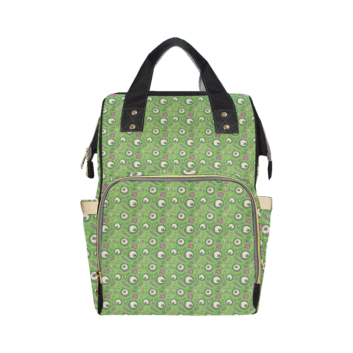 Zombie Eyes Design Pattern Print Diaper Bag Backpack