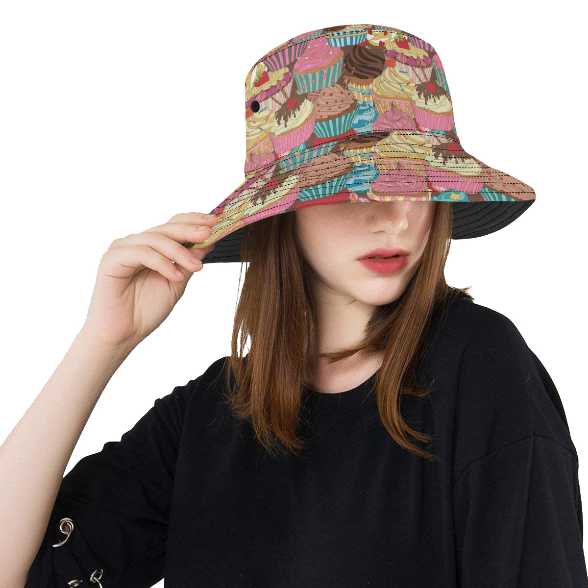 Cupcake Pattern Print Design CP01 Unisex Bucket Hat