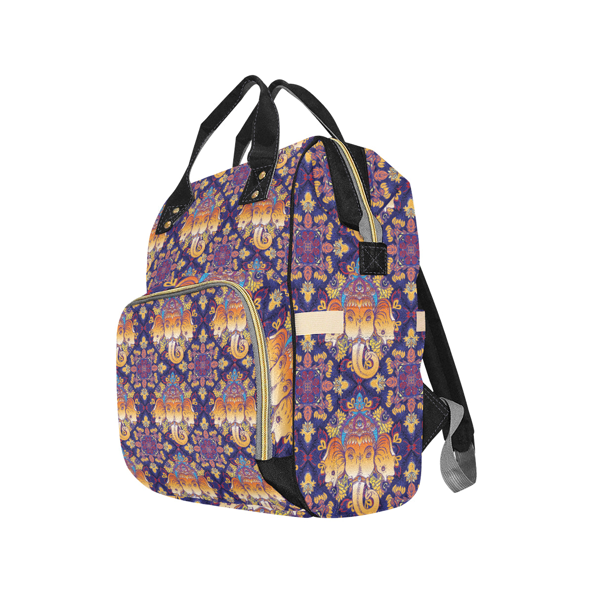 Ganesha Pattern Print Design 01 Diaper Bag Backpack