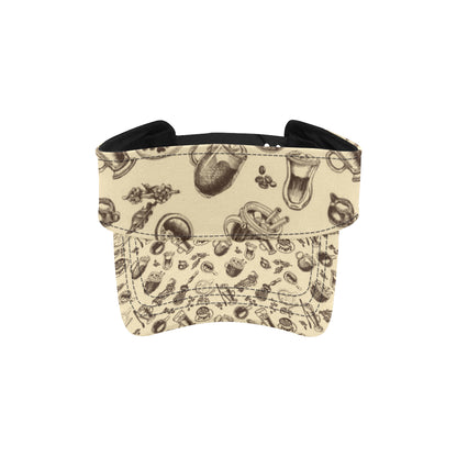 Coffee Pattern Print Design 05 Unisex Sun Visor
