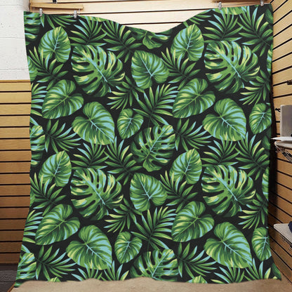 Palm Leaves Pattern Print Design PL013 Premium Quilt