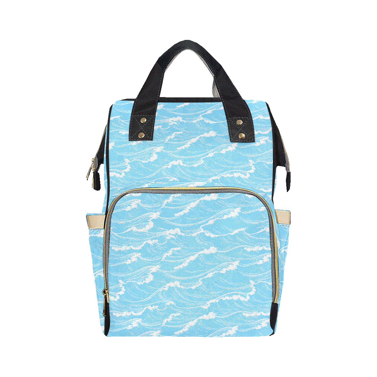 Ocean Wave Pattern Print Design A01 Diaper Bag Backpack