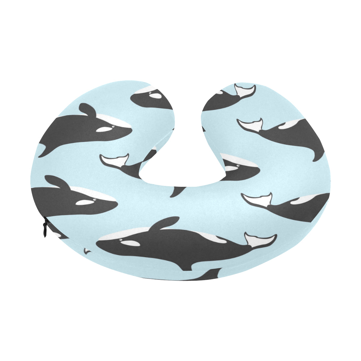 Killer Whale Pattern Print Design 01 U-Shaped Travel Neck Pillow