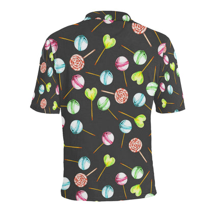 Lollipop Pattern Print Design LL02 Men Polo Shirt