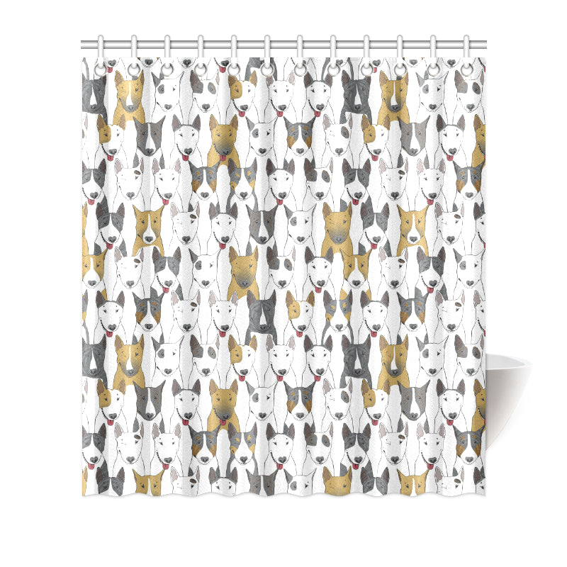 Bull Terriers Pattern Print Design 03 Shower Curtain