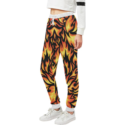 Flame Fire Design Pattern Unisex Sweatpants