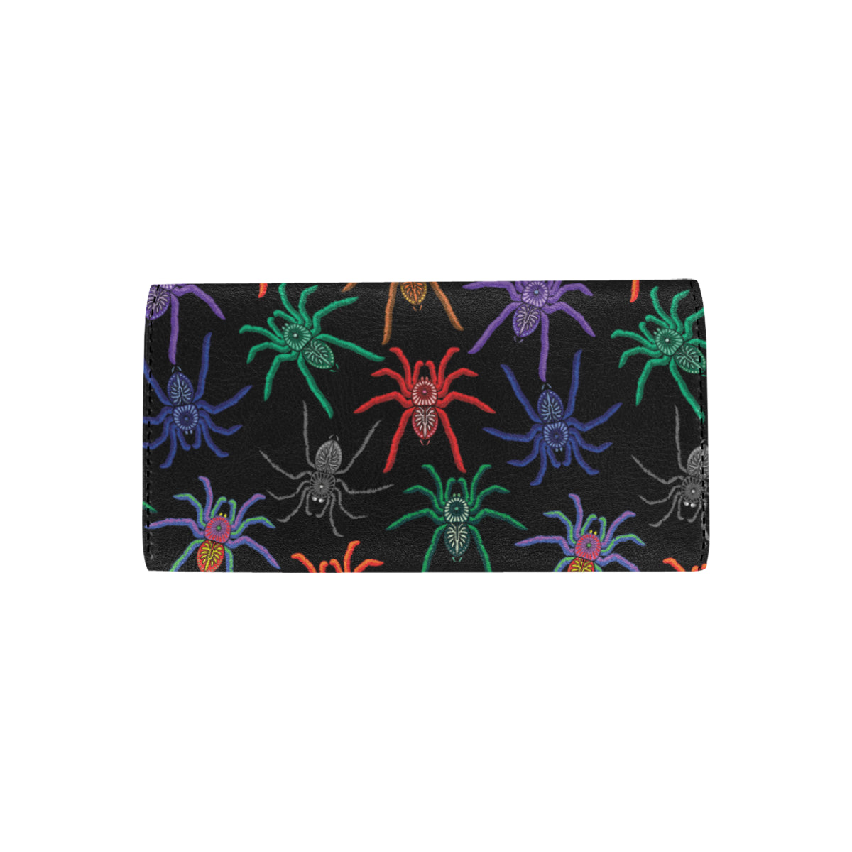 Tarantula Neon Color Pattern Print Design 03 Women's Trifold Wallet