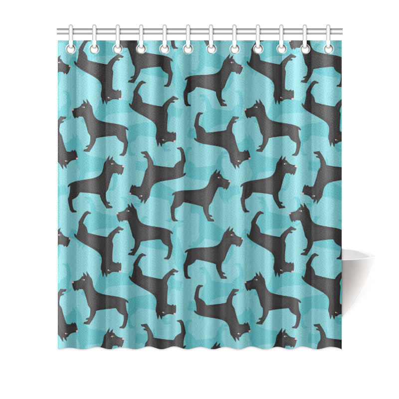 Schnauzers Pattern Print Design A01 Shower Curtain