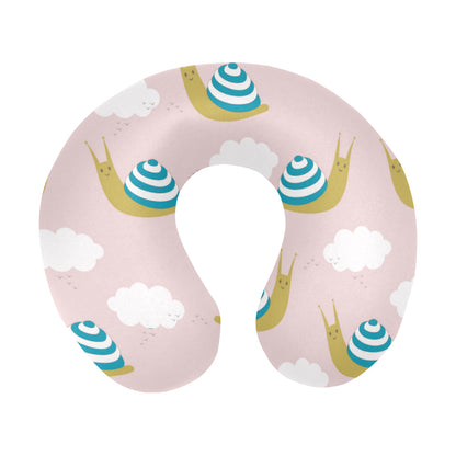Snail Pattern Print Design 02 U-Shaped Travel Neck Pillow