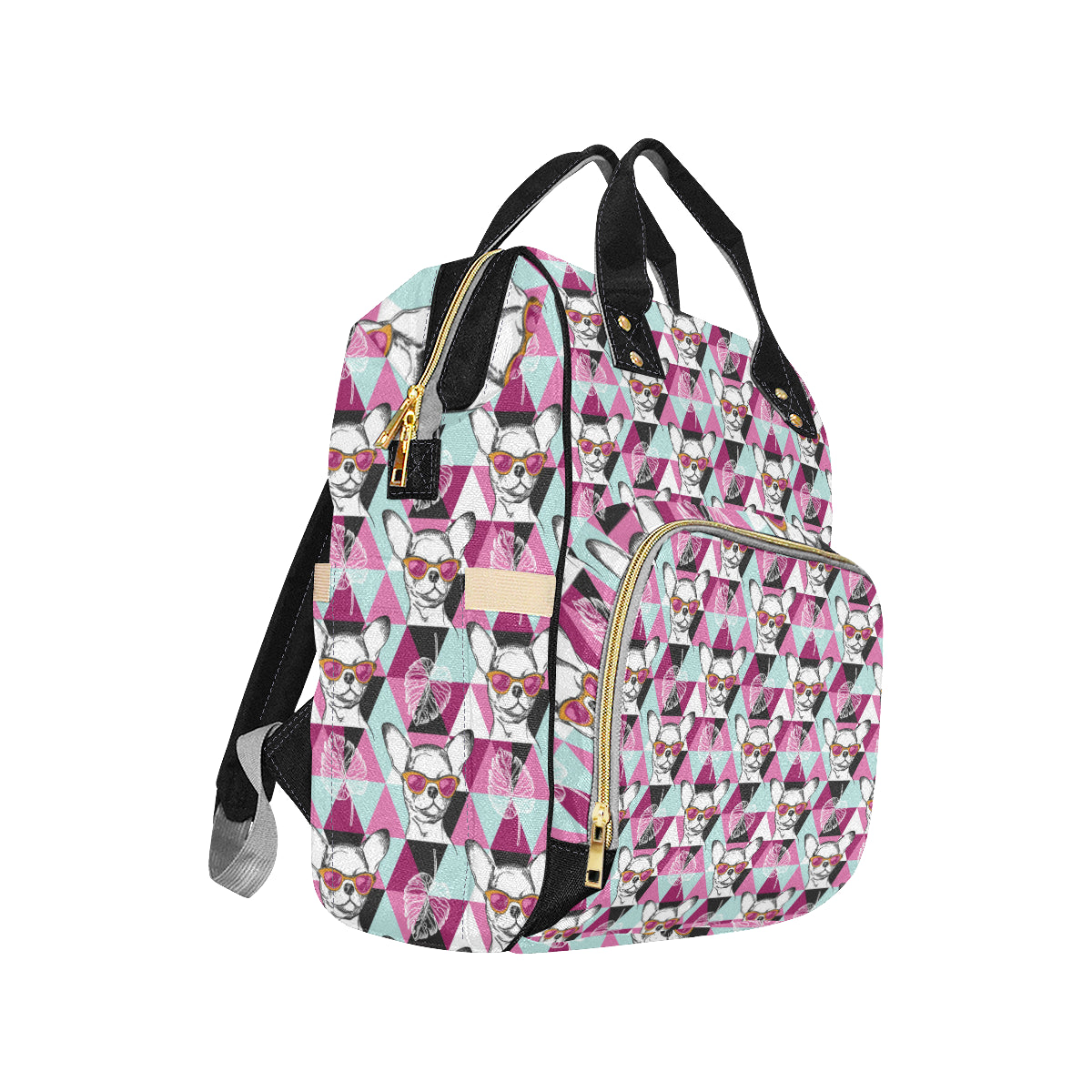 Chihuahua Cute Triangle Pattern Diaper Bag Backpack