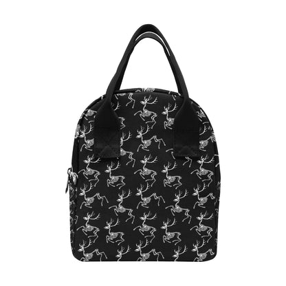 Deer Skeleton Print Pattern Insulated Lunch Bag