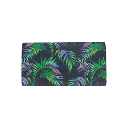 Palm Leaves Pattern Print Design PL04 Women's Trifold Wallet