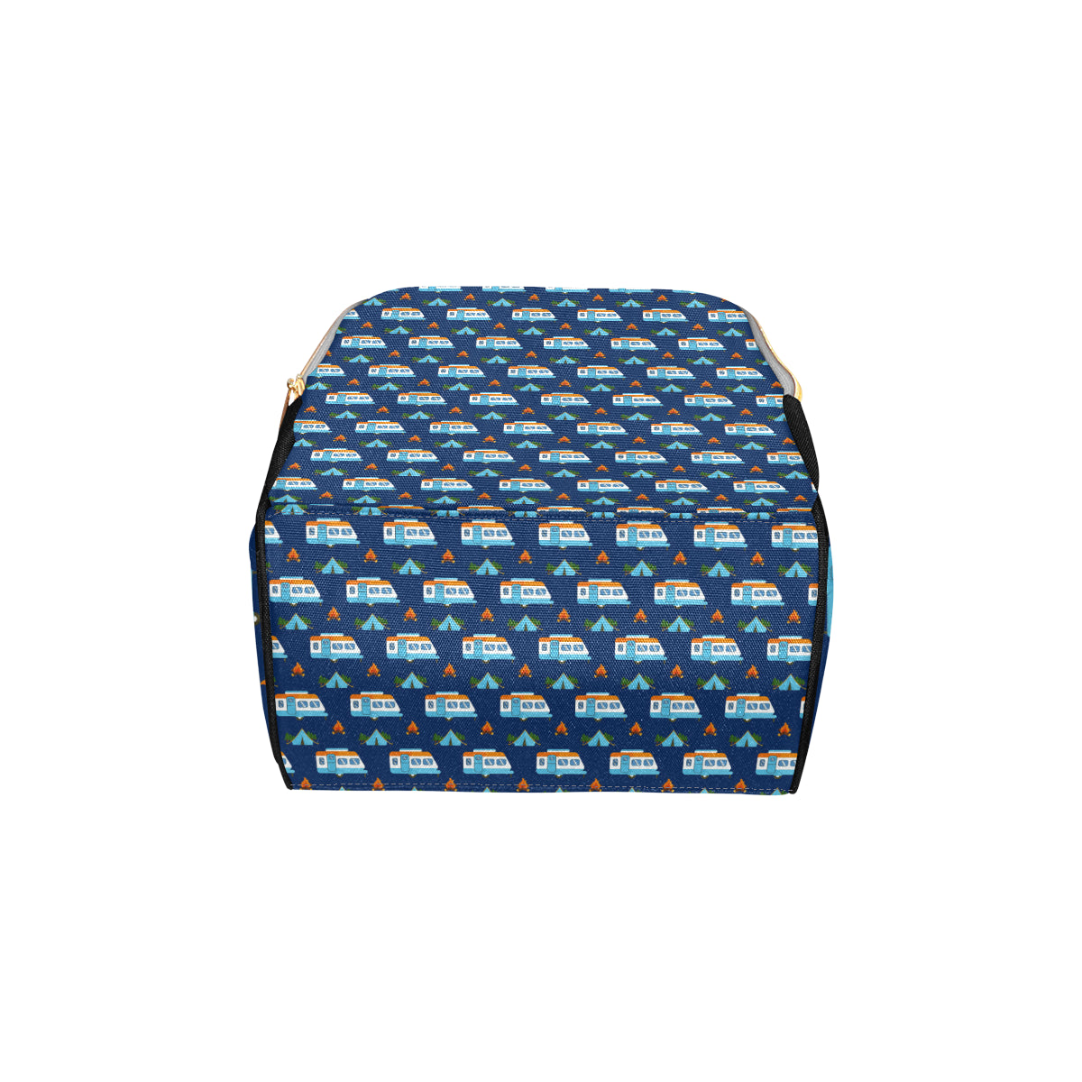 Camper Pattern Camping Themed No 3 Print Diaper Bag Backpack