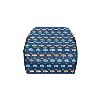 Camper Pattern Camping Themed No 3 Print Diaper Bag Backpack