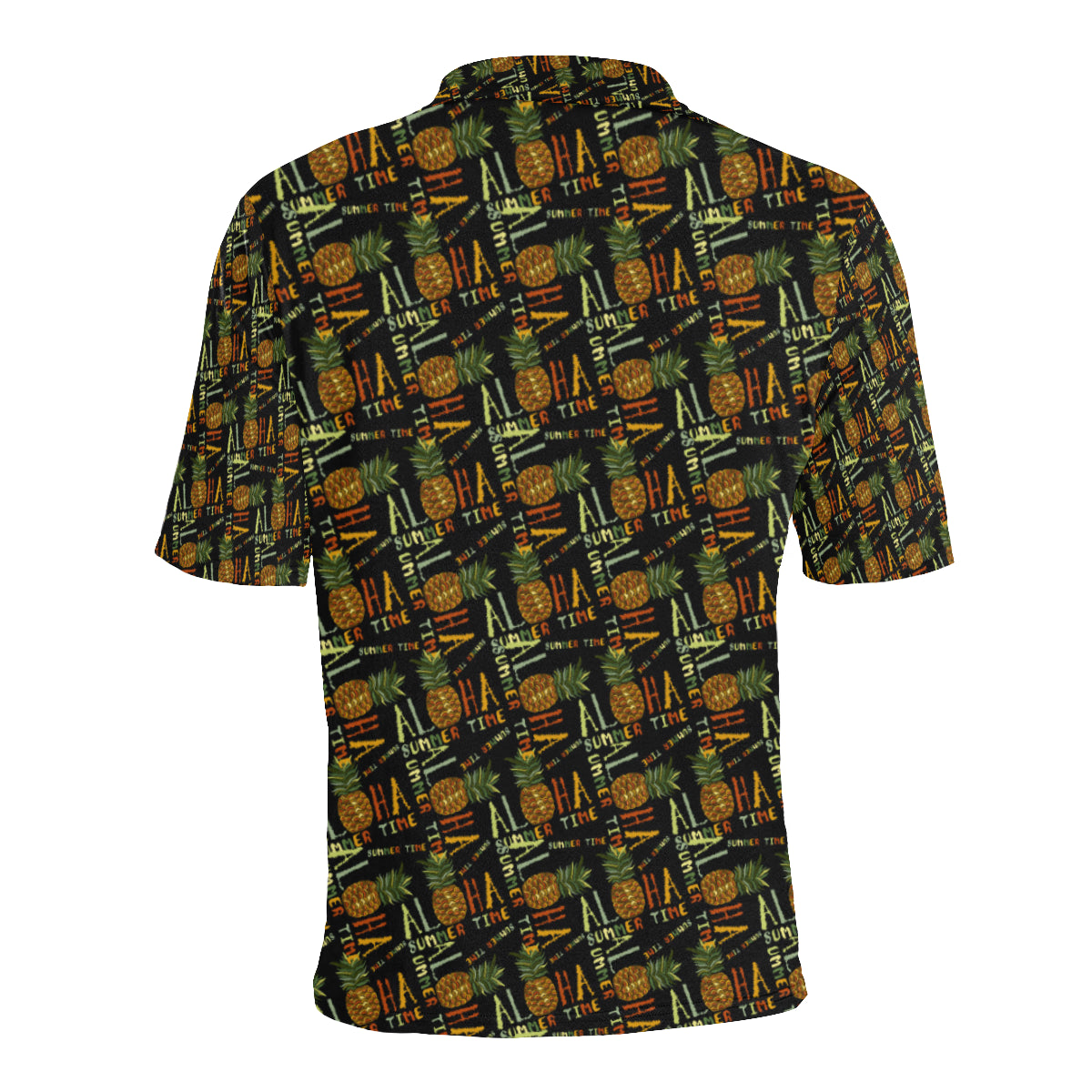 Aloha Hawaii Time Design Themed Print Men Polo Shirt