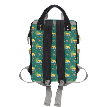 Camping Camper Pattern Print Design 06 Diaper Bag Backpack