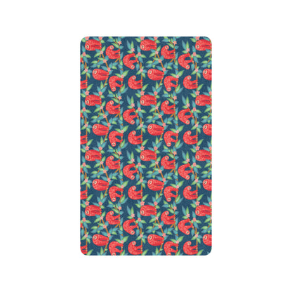 Sloth Red Design Themed Print Rubber Doormat