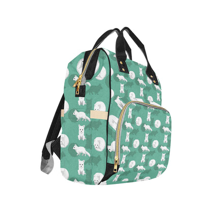 Arctic Fox Pattern Print Design Diaper Bag Backpack