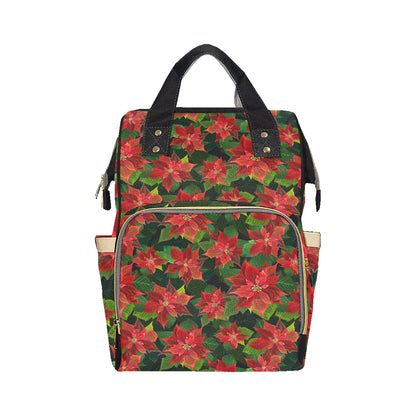 Poinsettia Pattern Print Design POT04 Diaper Bag Backpack