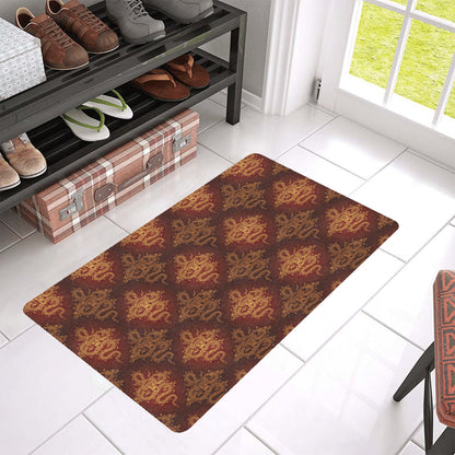 Chinese Dragons Gold Design Rubber Doormat