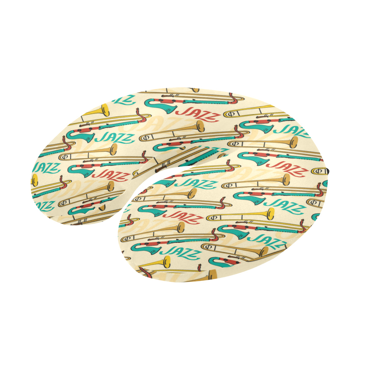 Trombone Pattern Print Design 03 U-Shaped Travel Neck Pillow