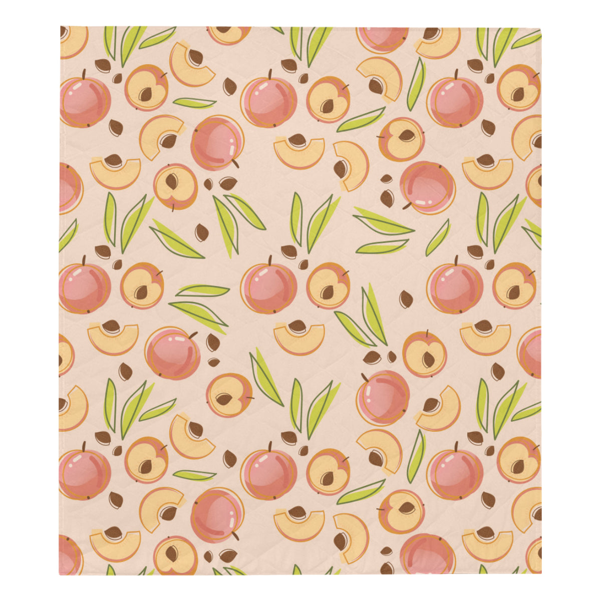 Peach Pattern Print Design A01 Premium Quilt
