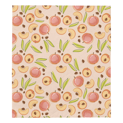 Peach Pattern Print Design A01 Premium Quilt