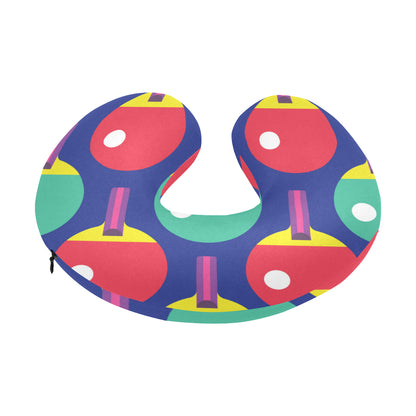 Ping Pong Pattern Print Design A03 U-Shaped Travel Neck Pillow