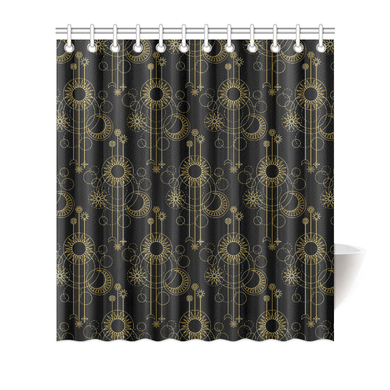 Moon Boho Style Pattern Print Design 01 Shower Curtain