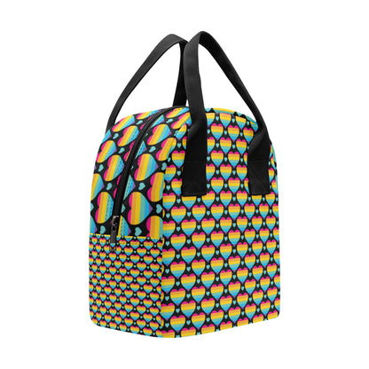 Rainbow Heart Print Pattern Insulated Lunch Bag