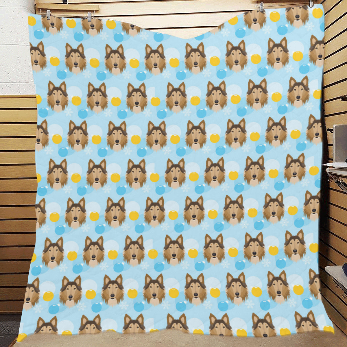 Collies Pattern Print Design 02 Premium Quilt